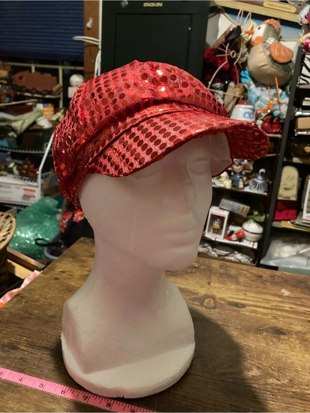 Red sequin baseball cap for kids